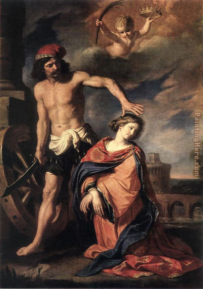Martyrdom of St Catherine painting - Guercino Martyrdom of St Catherine art painting
